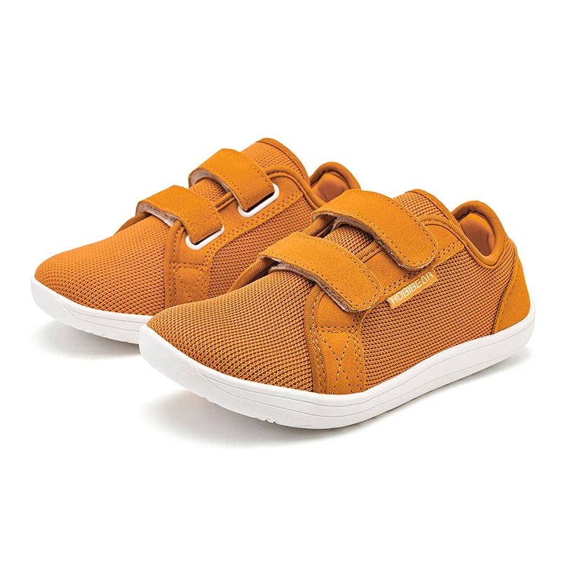 HOBIBEAR Kids Barefoot Shoes | Wide Toe Mesh Minimalist Sneakers with Hook & Loop Closure