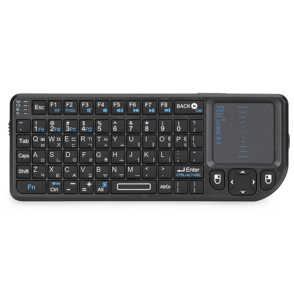 Rii X1 2.4GHz Mini Wireless Keyboard – Touchpad Keyboard for Android TV Box, PC & Laptop (English/ES/FR/Korean)
