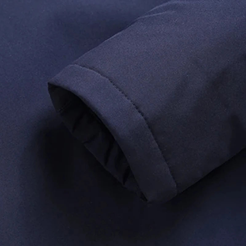 2024 Men’s Padded Cotton Jacket – Casual Solid Color Windproof Long-Sleeve Streetwear Coat