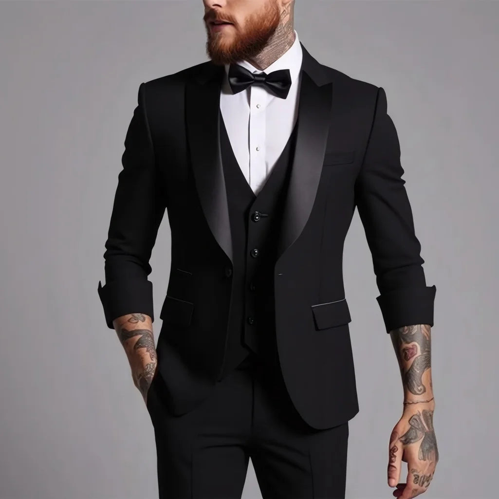 Men's 3-Piece Business Casual & Wedding Suit Set – Stylish and High-Quality