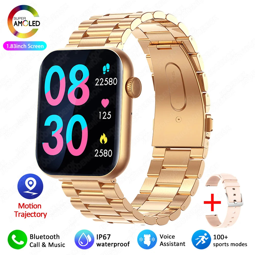 2025 New Smart Watch for Women – Full Touch Screen, Bluetooth Call, AI Voice, Heart Rate, Waterproof Sports Smart Bracelet