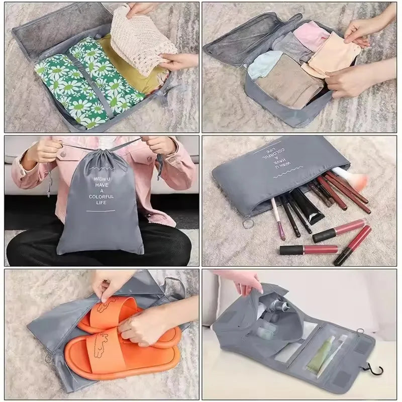 Travel Organizer Set | 8-Piece Suitcase Packing Cubes & Luggage Storage Bags for Clothes and Shoes