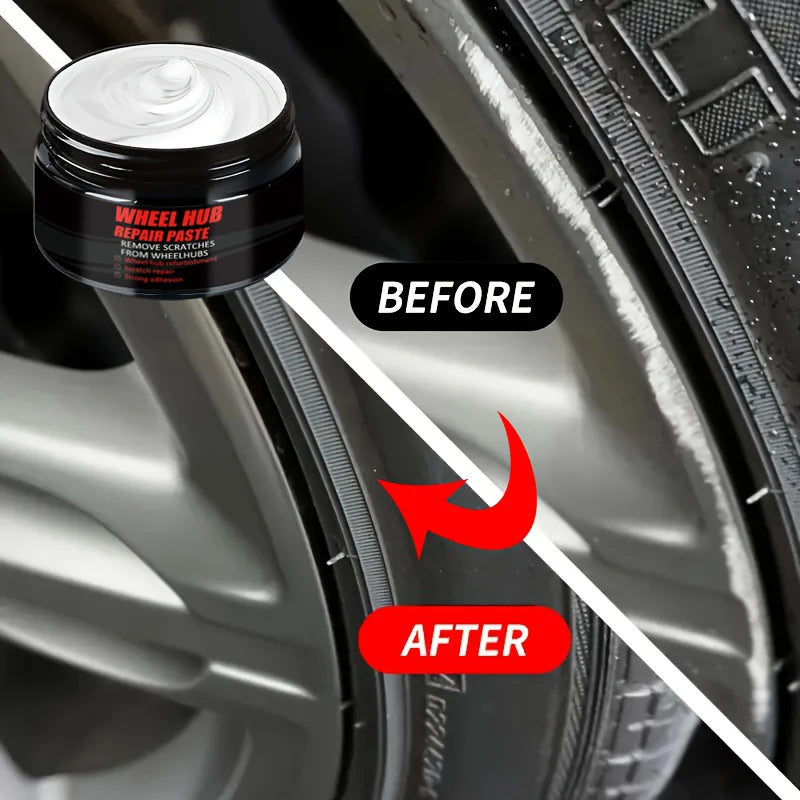 Car Wheel Rim Scratch Repair Paste – Tire & Rim Paint Refurbishment for Black, White, Silver Aluminum Alloy