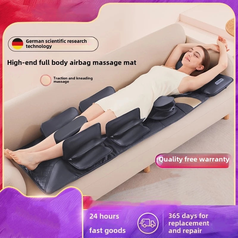 Upgraded Heated Massage Mat – Large-Area Vibration & Airbag Swing Neck Massager with Lumbar Traction and Remote Control