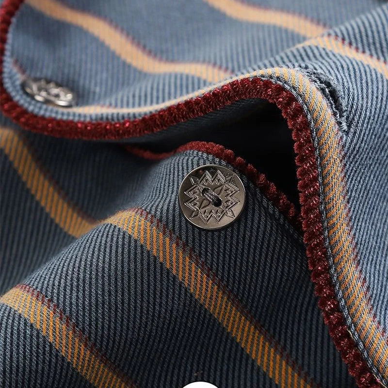 Men's Fall & Winter Cotton Pajama Set | Long Sleeve Top & Pants | Thin Comfortable Homewear for Middle-Aged Men