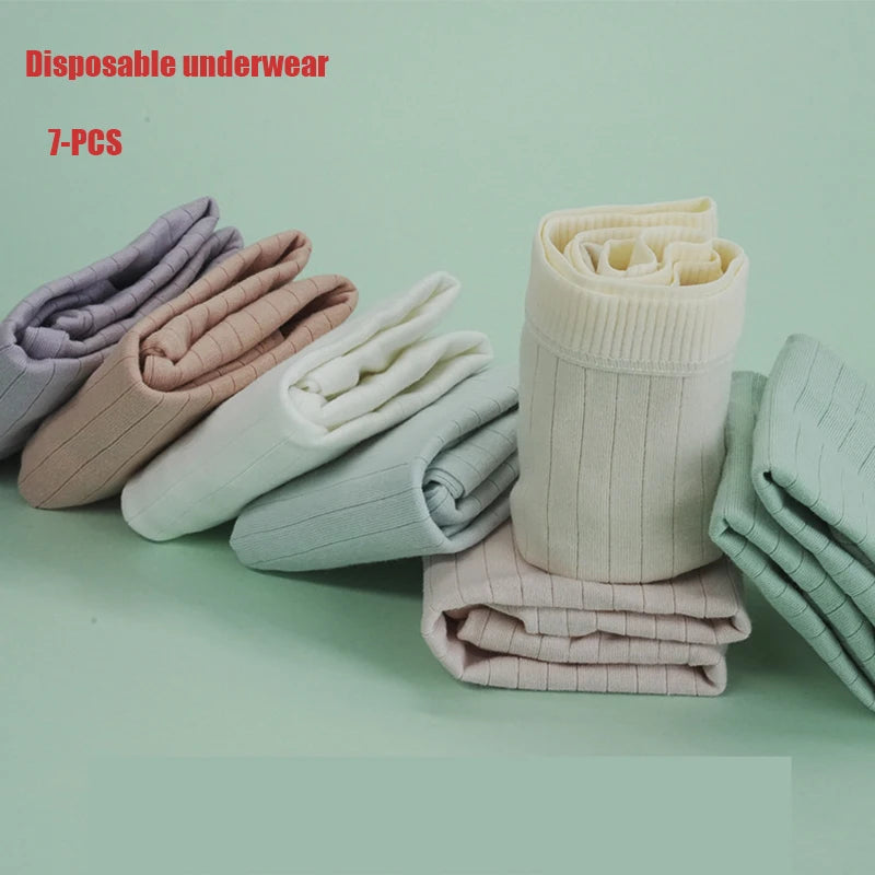 5PCS Women's Cotton Maternity High Waist Panties Adjustable Belly Support Solid Color Briefs