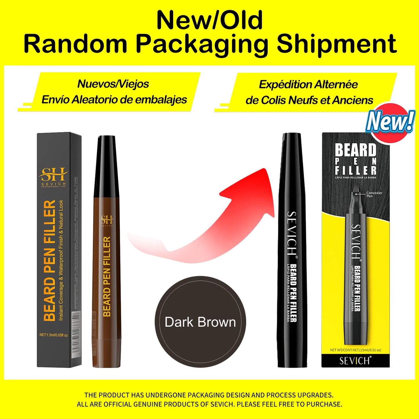 Waterproof Beard & Moustache Filler Pen – Black Beard Enhancer with Brush Tip for Natural-Looking Definition