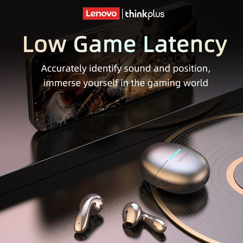 2025 Lenovo LP48 TWS Earphones | Bluetooth 5.4 Wireless Half In-Ear Headset with Noise Reduction for iPhone & Huawei