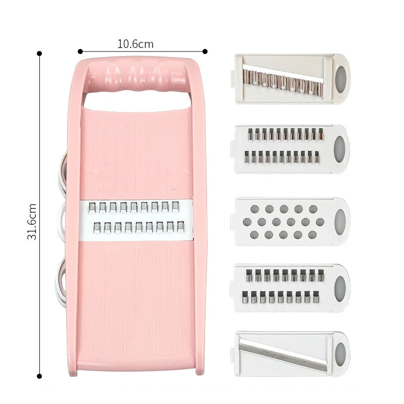 مفرمة خضراوات متعددة الاستخدامات 5 في 1 - قطاعة بصل وطعام، قطاعة ماندولين، قطاعة خضراوات للمطبخ