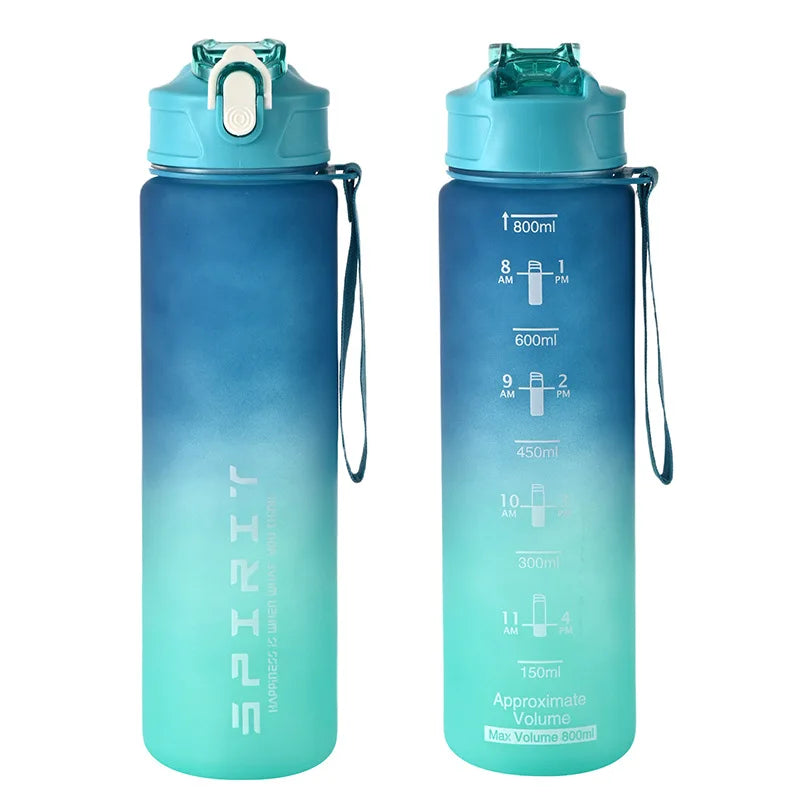 800ML Large Capacity Sports Water Bottle – Leakproof Colorful Plastic Cup for Outdoor Travel, Gym & Fitness
