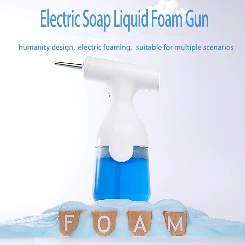 Electric Foam Dispenser Gun • Automatic Continuous Foaming Soap Pump • For Shampoo, Face Wash & Detergent