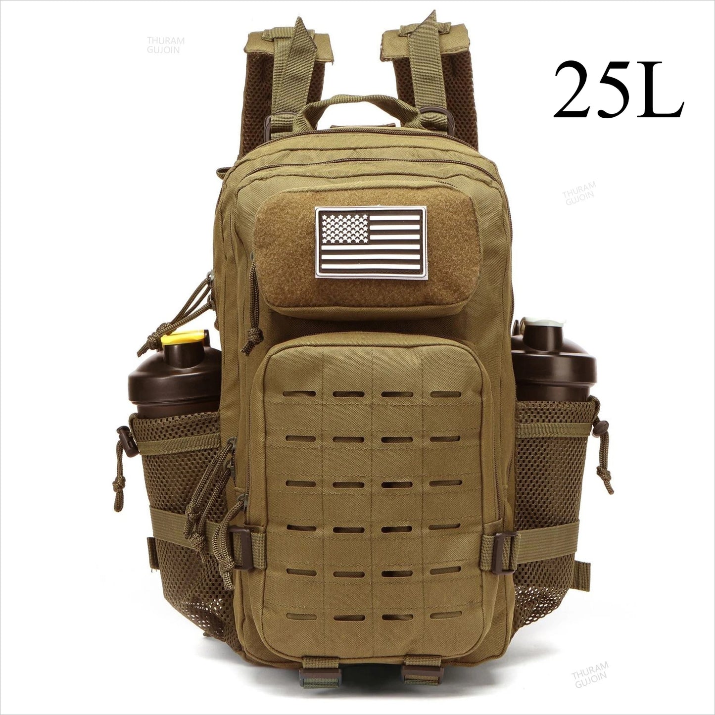 25L/50L Tactical Backpack | MOLLE Outdoor Hiking & Hunting Rucksack for Men with 2 Bottle Holders