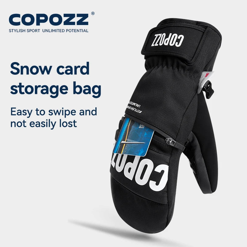 COPOZZ 3M Thinsulate Snowboard Ski Gloves – Thick Windproof Thermal Winter Mittens for Adults & Teenagers, Snowmobile Sports
