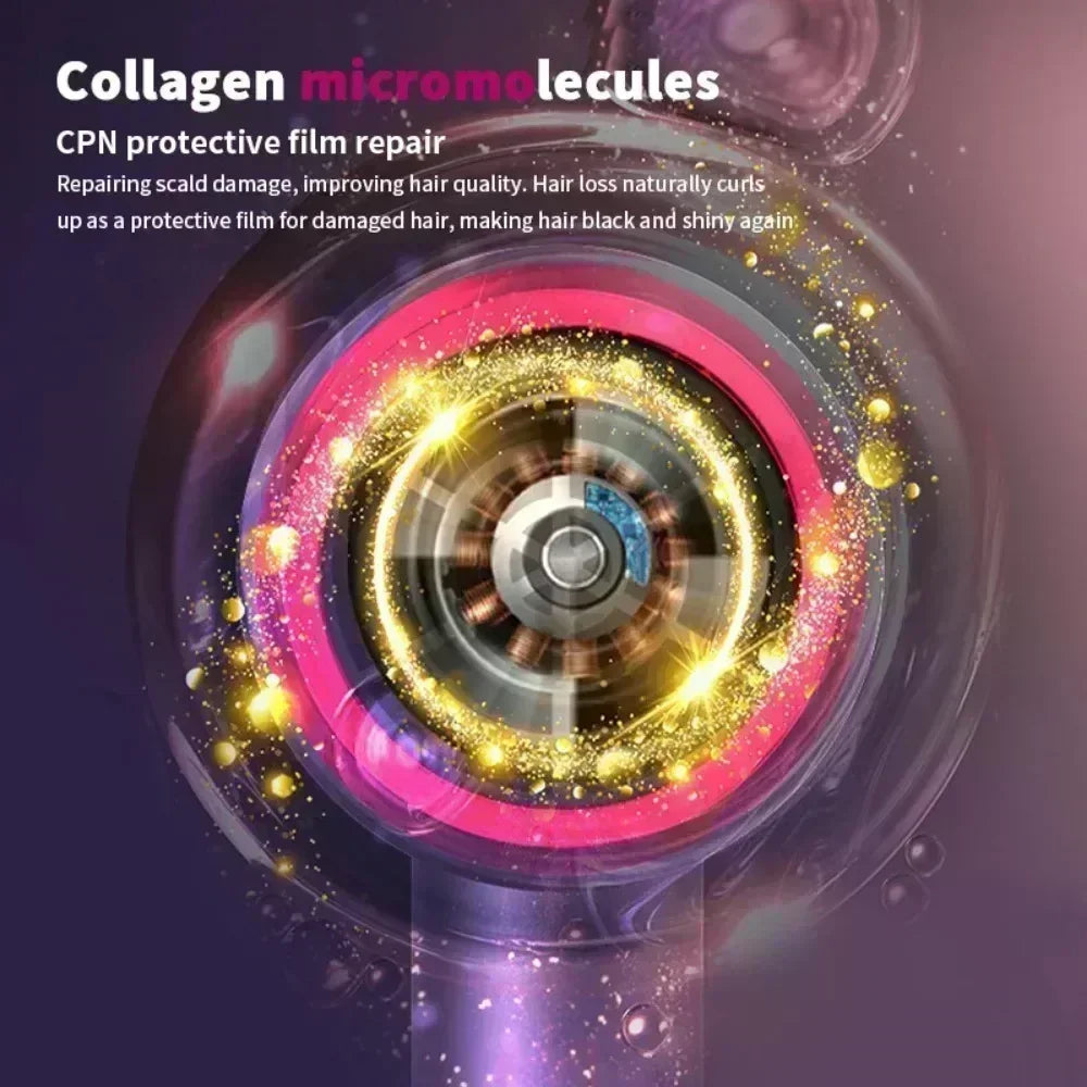 مجفف شعر احترافي 5 في 1 - أداة تصفيف خفيفة الوزن بالهواء الساخن والبارد مع تحكم حراري