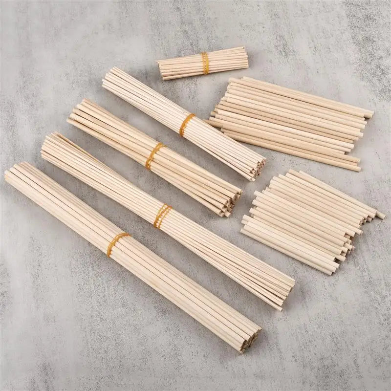 Round Wooden Sticks – Durable DIY Dowels for Crafts, Cake Making, Ice Lollies & Woodworking Models