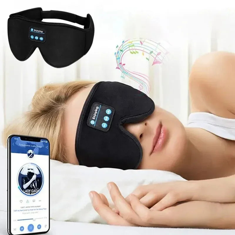 3D Bluetooth Sleep Mask – Eye Mask with Built-In HD Speaker for Music & Comfortable Sleep