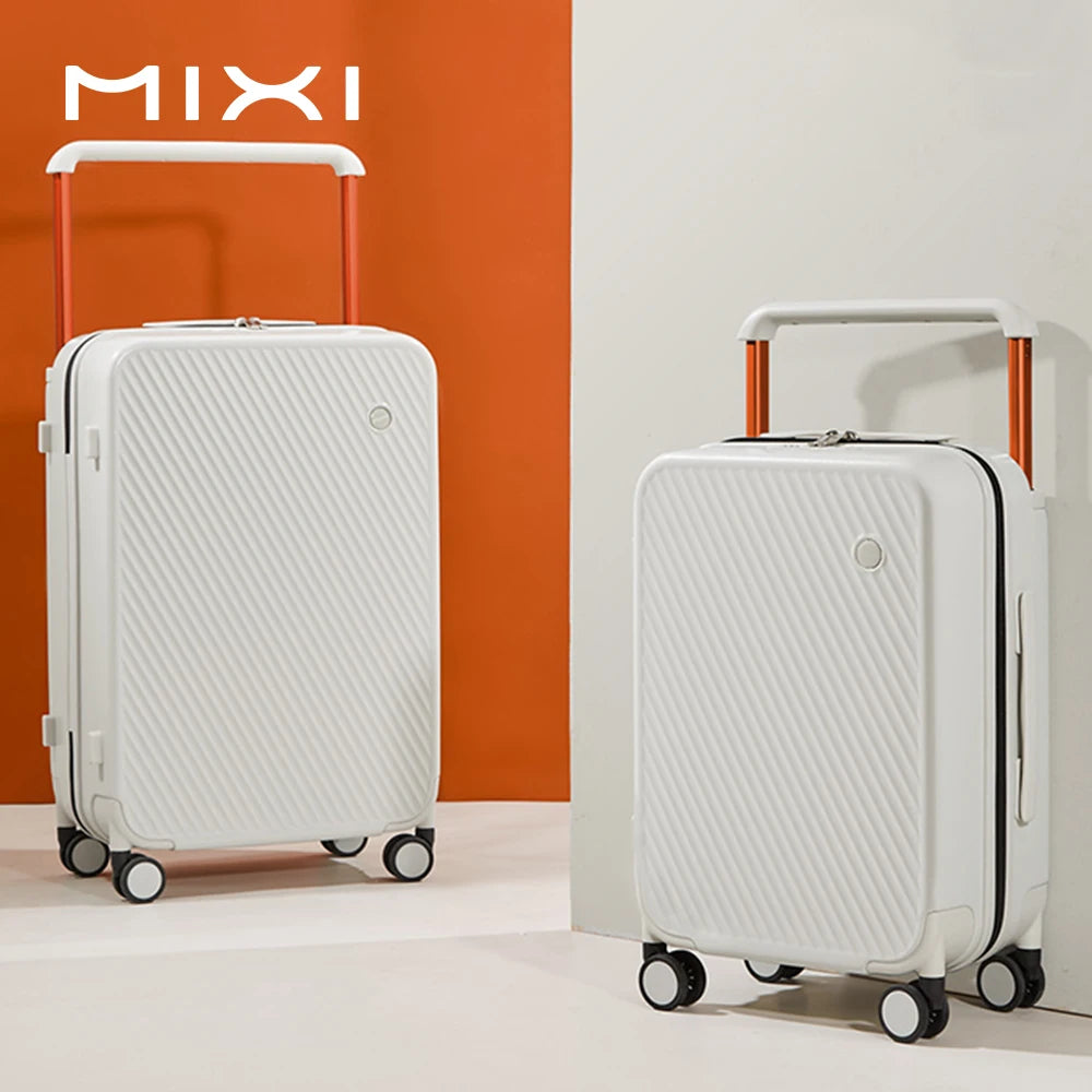 Mixi Wide Handle Travel Luggage | Hardside PC Suitcase with Rolling Spinner Wheels & TSA Lock | 20/24 Inch Unisex
