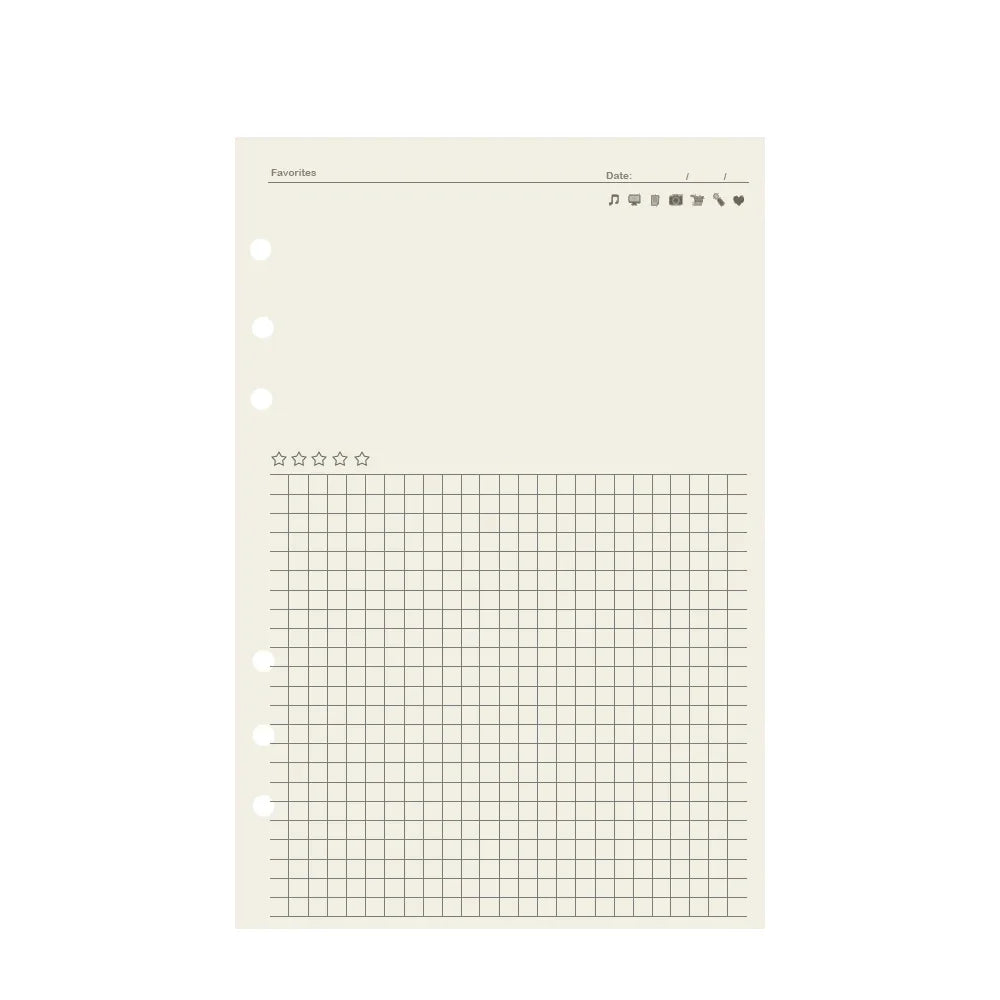 45 Pieces A5 A6 A7 6ring Loose Leaf Notebook Refill Binder Inner Page Budget Weekly Monthly To Do Line Dot Grid Paper Stationery