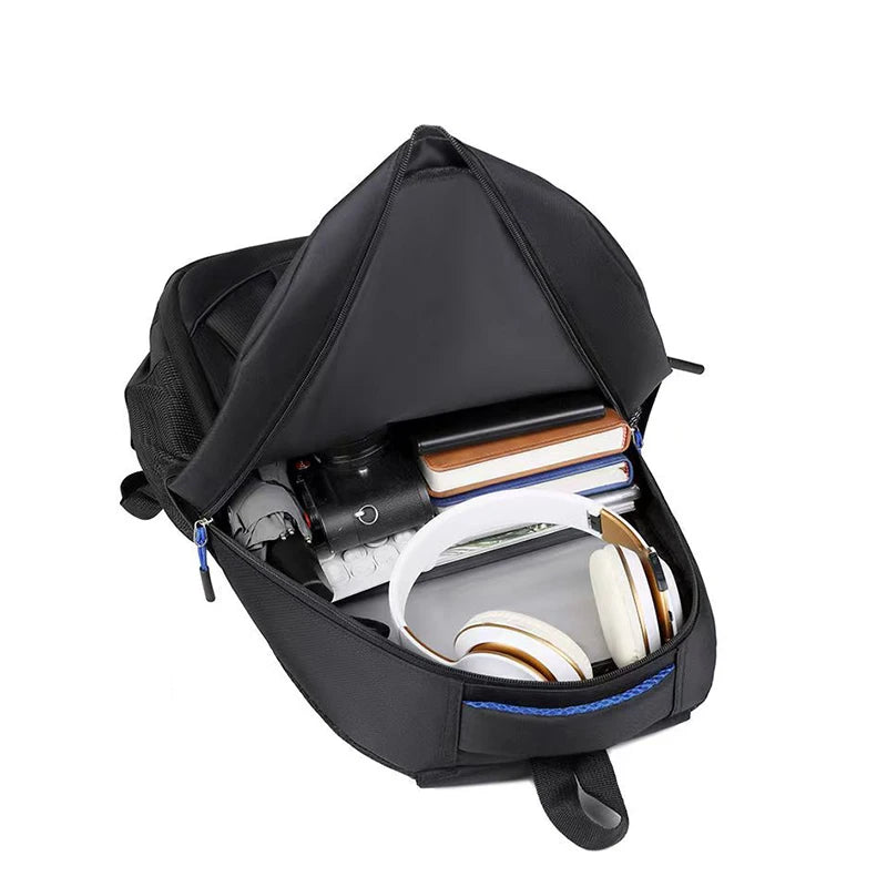 حقيبة ظهر مزدوجة الكتف للرجال والنساء - بلون واحد، مناسبة للسفر والتنقل والاستخدام اليومي