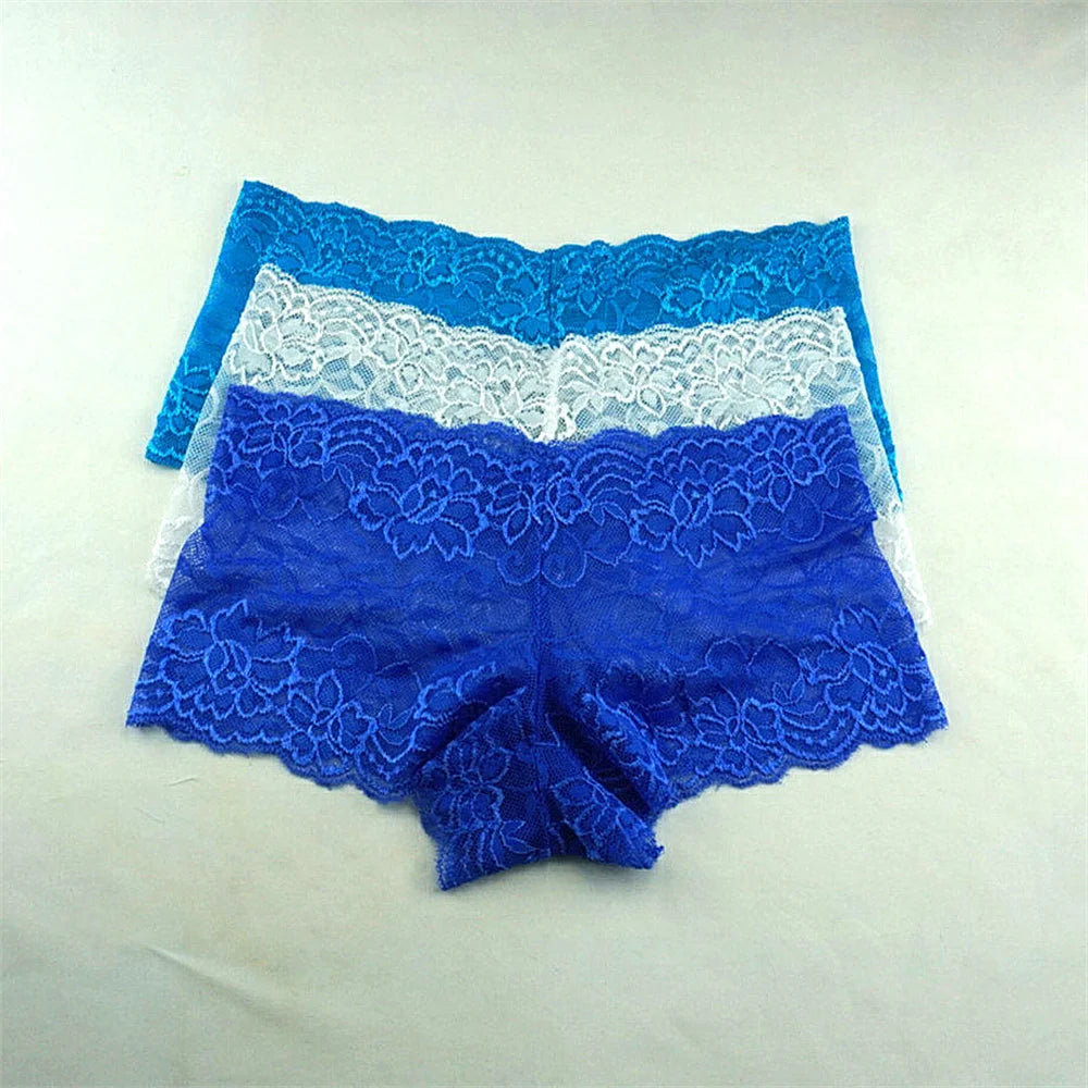 3PCS Women’s Silk Boyshorts Underwear – M-XXL Transparent Soft Boxers, Comfortable Ladies Panties Lingerie