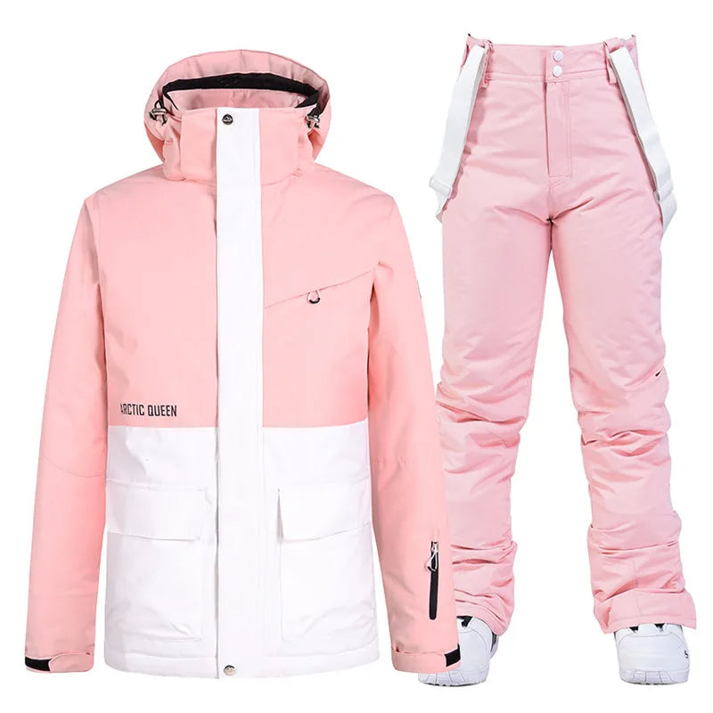 Men & Women Snow Suit Set – Warm -30°C Ski Jacket and Pants, Fashion Winter Snowboarding Clothing, Unisex