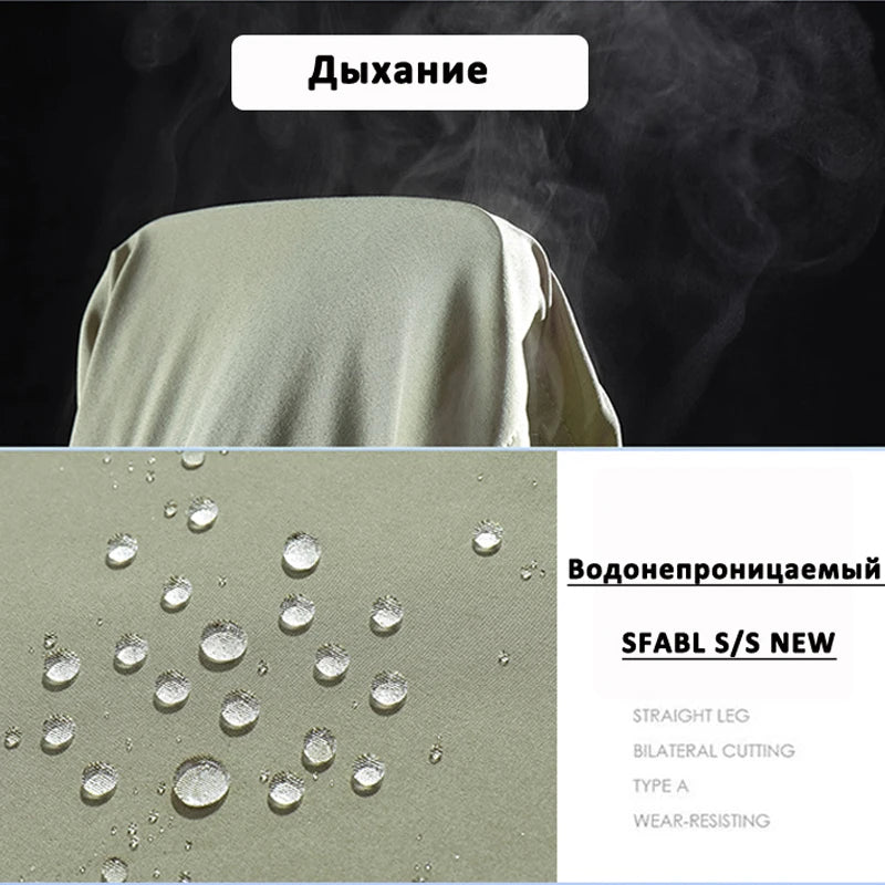 بنطال SFABL الرجالي للمشي لمسافات طويلة مقاس 5XL - بنطال صيفي سريع الجفاف ومرن ومقاوم للماء مع جيوب بسحاب