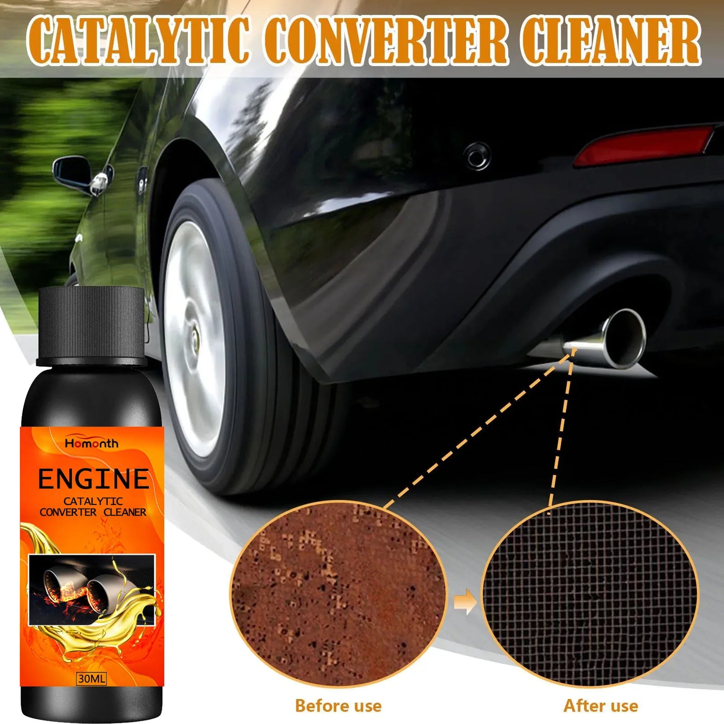 Catalytic Converter Cleaner Engine Carbon Remover Fuel Saver Engine Booster for Diesel Cars F21#VV