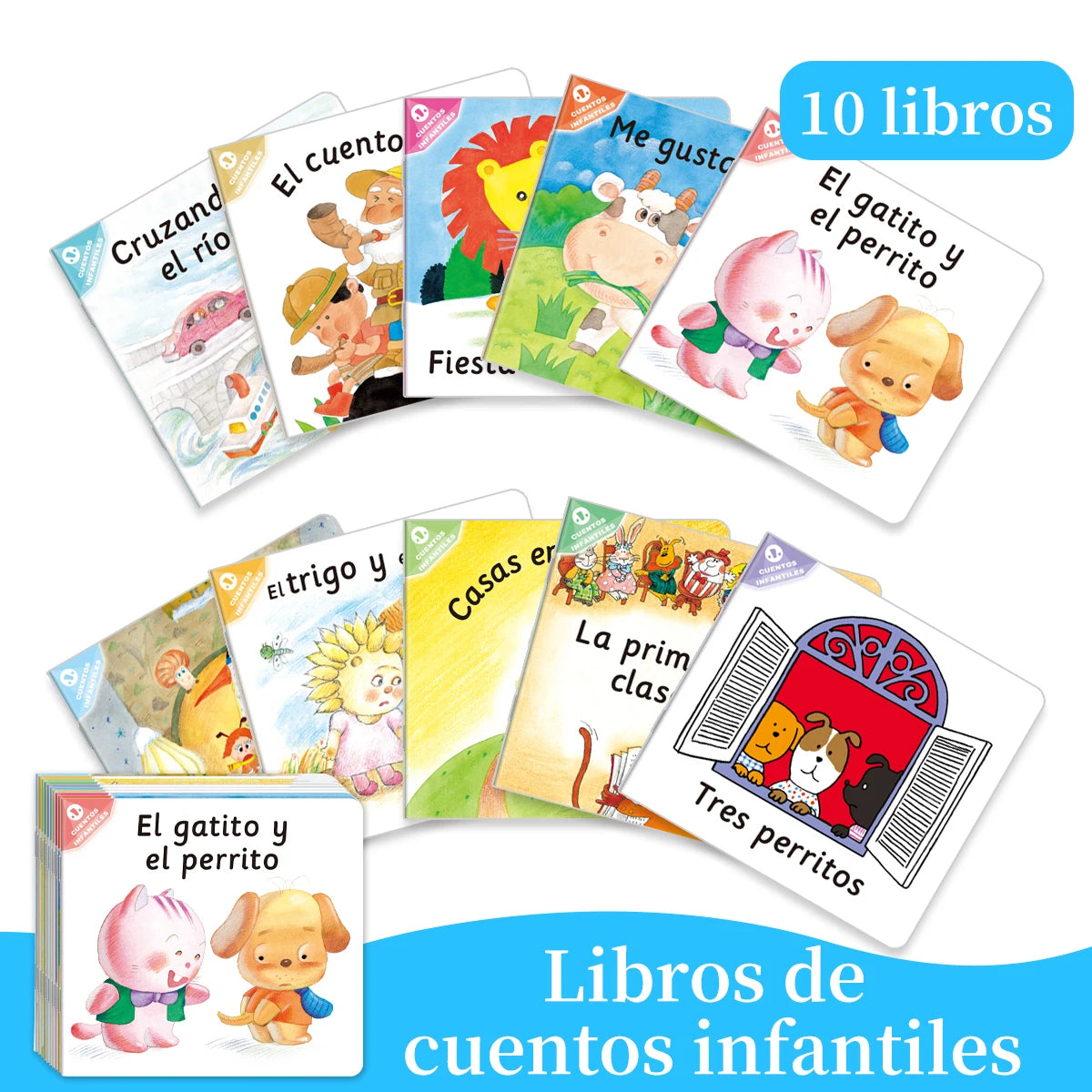 1 Set of 10 Spanish Children’s Storybooks – Early Learning Puzzle & Educational Books, Ideal Kids’ Gift