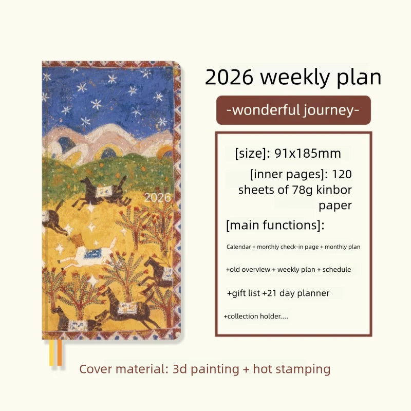 Kinbor 2026 Pocket Weekly Planner – Pocket Size Schedule Notebook Week Plan Notepad for Daily Writing