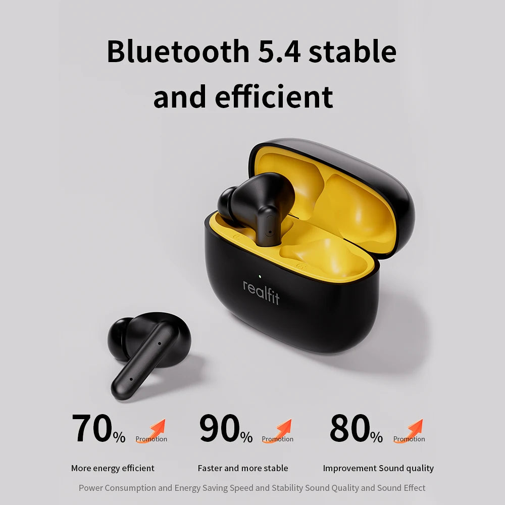Realfit F3 ANC Bluetooth Earphones | Active Noise Cancellation, ENC Calls, HiFi Stereo & Bass Wireless Earbuds