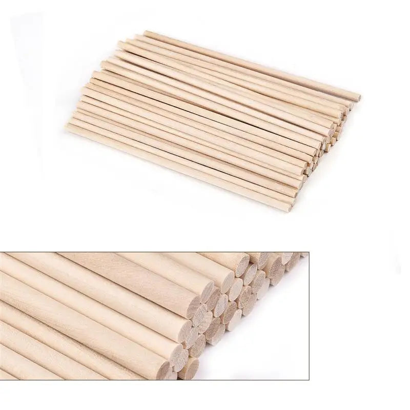 Round Wooden Sticks – Durable DIY Dowels for Crafts, Cake Making, Ice Lollies & Woodworking Models