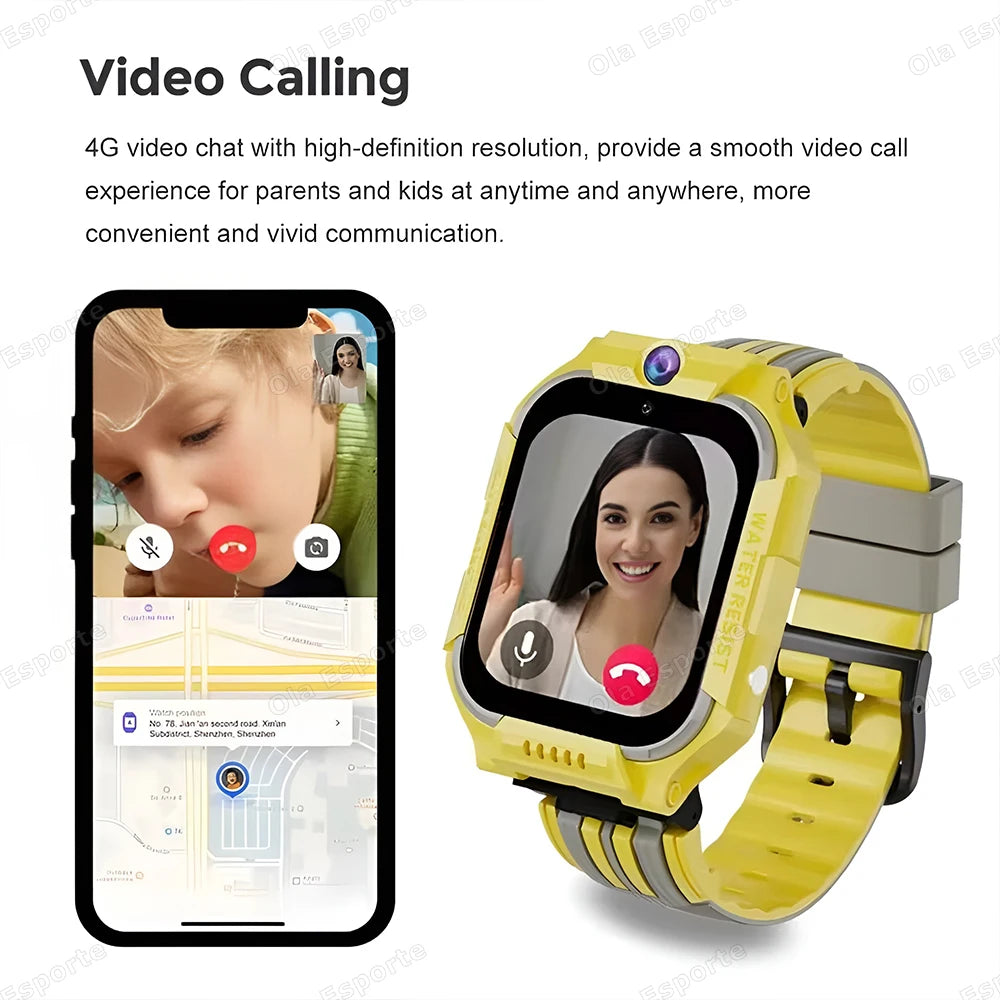 5G Kids Smart Watch with SOS, GPS Location, SIM, Video Call, Camera – Waterproof Watch for Boys & Girls