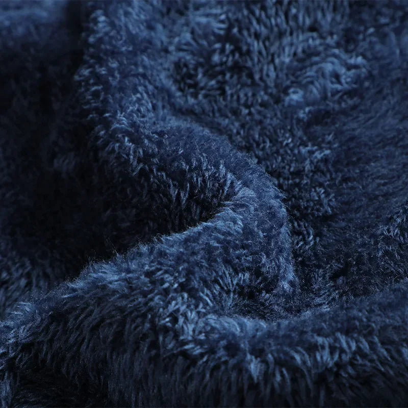 Men’s Winter Thicken Polar Fleece Jacket – Windproof Full-Zip Outdoor Coat with Pockets