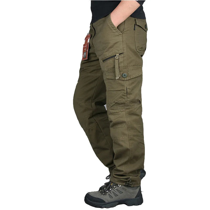 2025 New Autumn Cargo Pants Men | Fashion Military Outdoors Work Trousers | Long Warm Tactical Cotton Khaki Cargo Pants