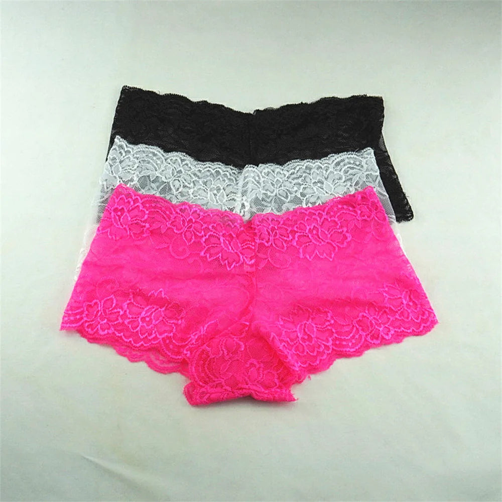 3PCS Women’s Silk Boyshorts Underwear – M-XXL Transparent Soft Boxers, Comfortable Ladies Panties Lingerie