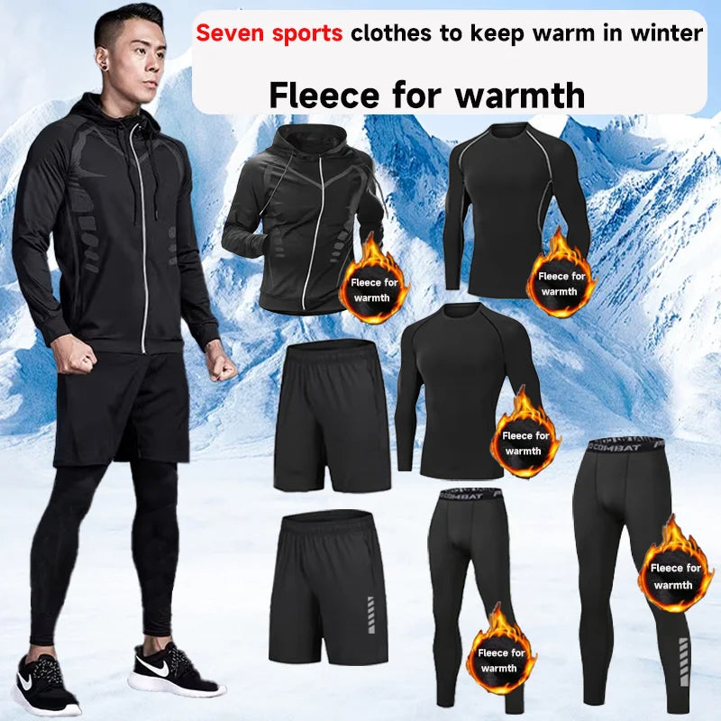 Men's Winter Fitness Set | Warm Compression Sports Underwear – Quick-Dry Running & Training Gear