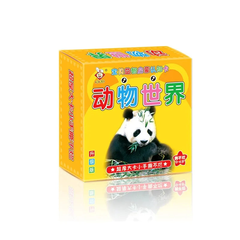 90-Page Animal & Fruits Numbers Cognitive Cards – Early Education & Literacy Learning Book for Kids