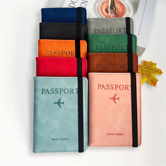 RFID Vintage Passport Holder – PU Leather Travel Wallet for Men & Women