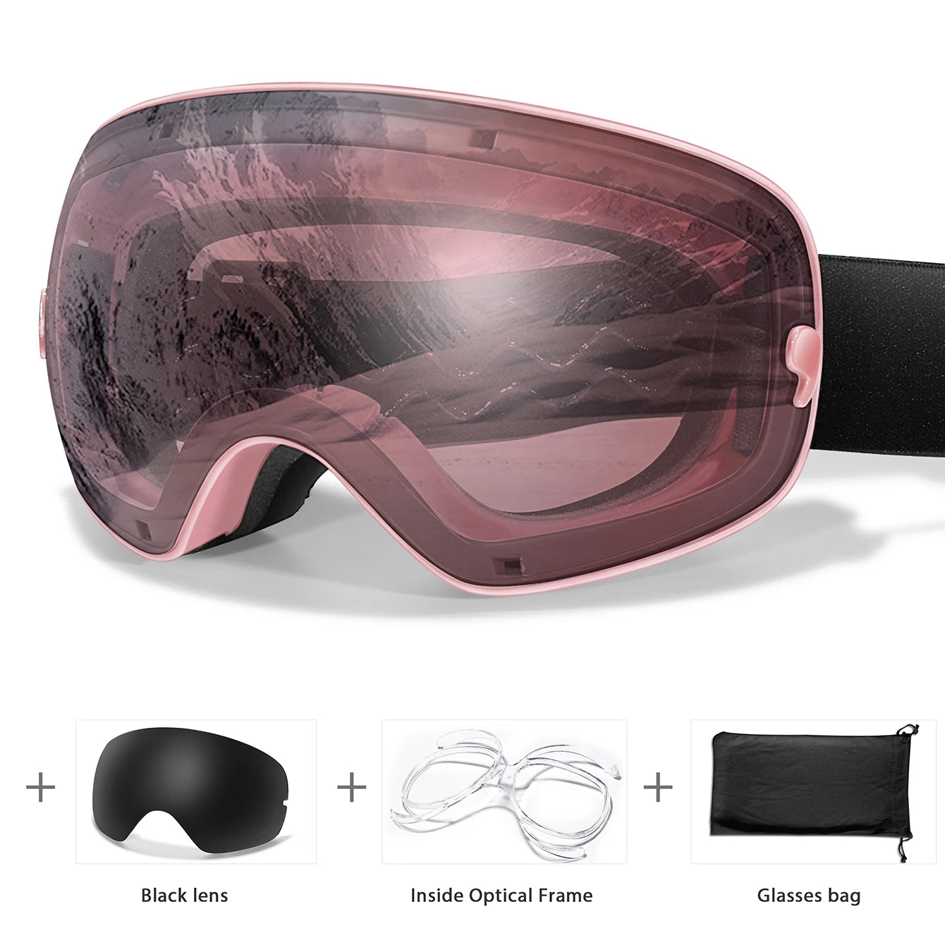 Men & Women Ski Goggles – Anti-Fog Snowboarding/Snowmobile Glasses with UV400 Changeable Lens, Outdoor Sports & Cycling