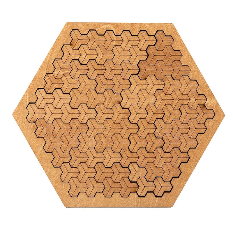 Difficult Geometry Wooden Puzzle Board – IQ Brain Teaser Logic Training Game for Kids & Adults | Anti-Stress Decompression Toy