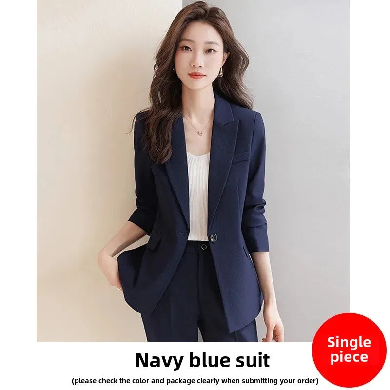 Zihong Women’s Grey Suit Set – High-End Elegant Autumn Fashion Outfit