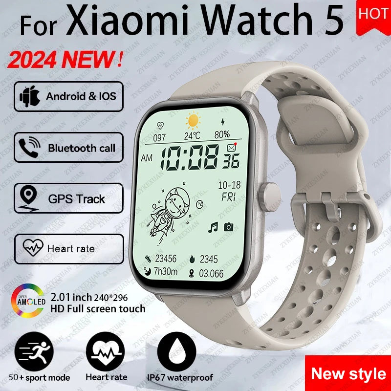 Xiaomi Watch 5 Global Version – AMOLED Screen, Heart Rate, Bluetooth Call, GPS, Waterproof Sports Smart Watch
