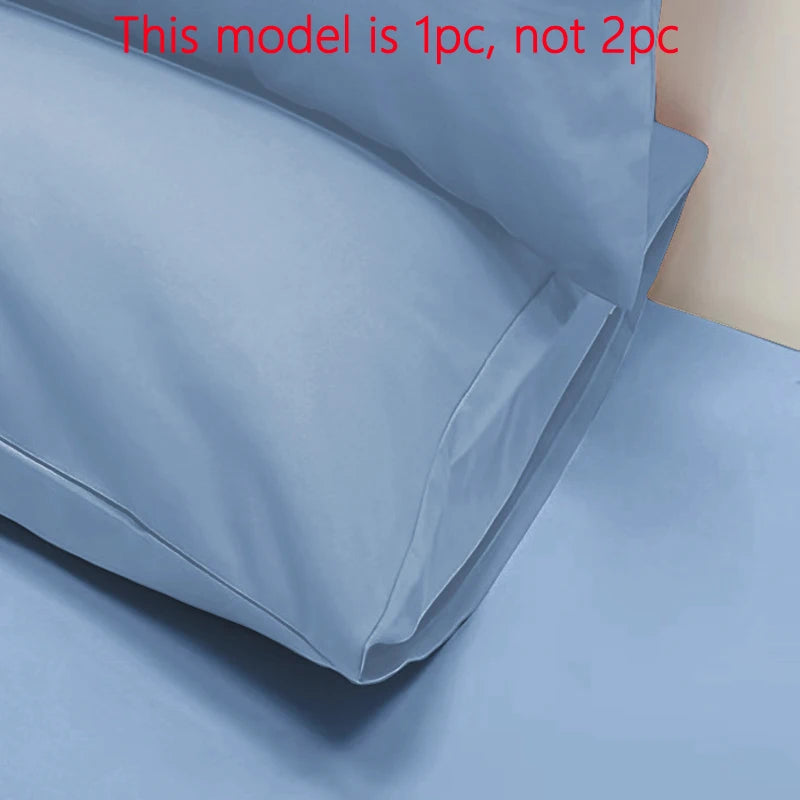 غطاء وسادة بلون سادة غير لامع - غطاء ناعم مُحكم الغلق لغرفة النوم | قطعة واحدة