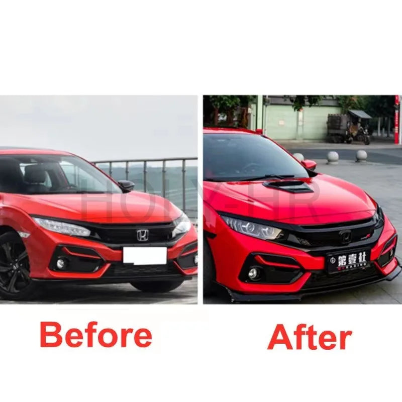 Car modification exterior decoration hood decoration ventilation panel ABS carbon fiber black Exterior Parts Bug Shields