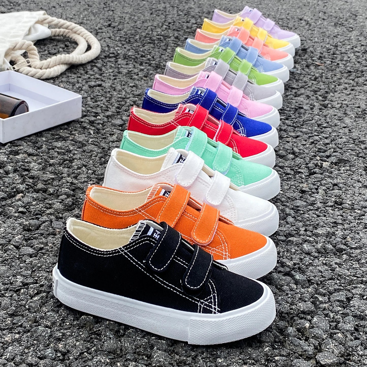 Spring & Autumn Kids Canvas Shoes | Solid Color Soft Sole Skateboard Sneakers for Boys & Girls