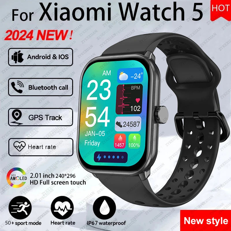 Xiaomi Watch 5 Global Version – AMOLED Screen, Heart Rate, Bluetooth Call, GPS, Waterproof Sports Smart Watch