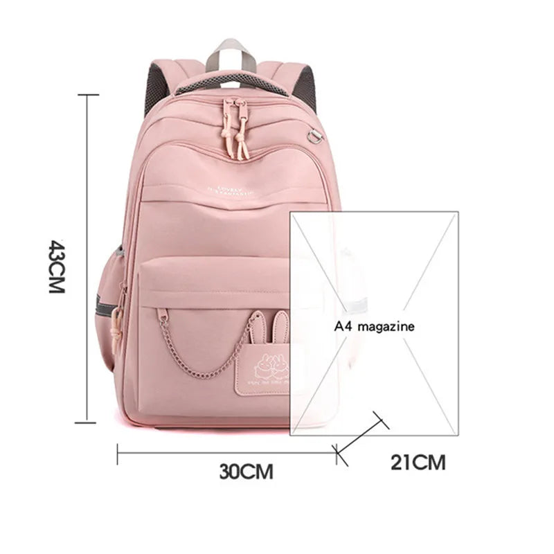 Girls School Backpack – Large Capacity Bookbag for Kids, Primary Students, Pink & Purple Lightweight School Bag Gift