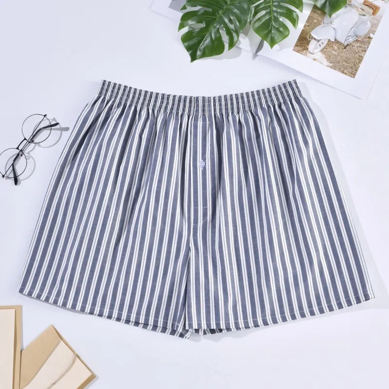 1PC Men's Boxer Briefs | 100% Cotton Soft Stretch Underwear | Comfortable Loose Home Aloe Shorts