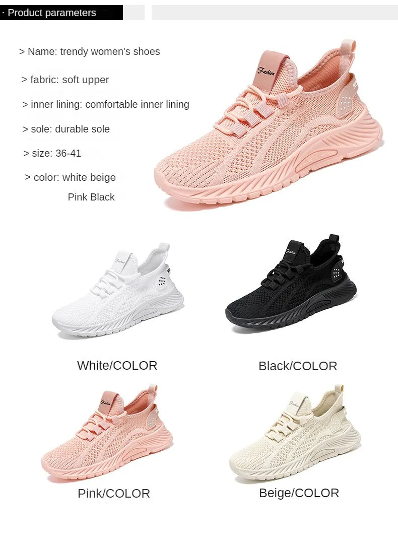 Women’s Summer 2025 Casual Sneakers – Breathable Mesh, Lightweight & Affordable