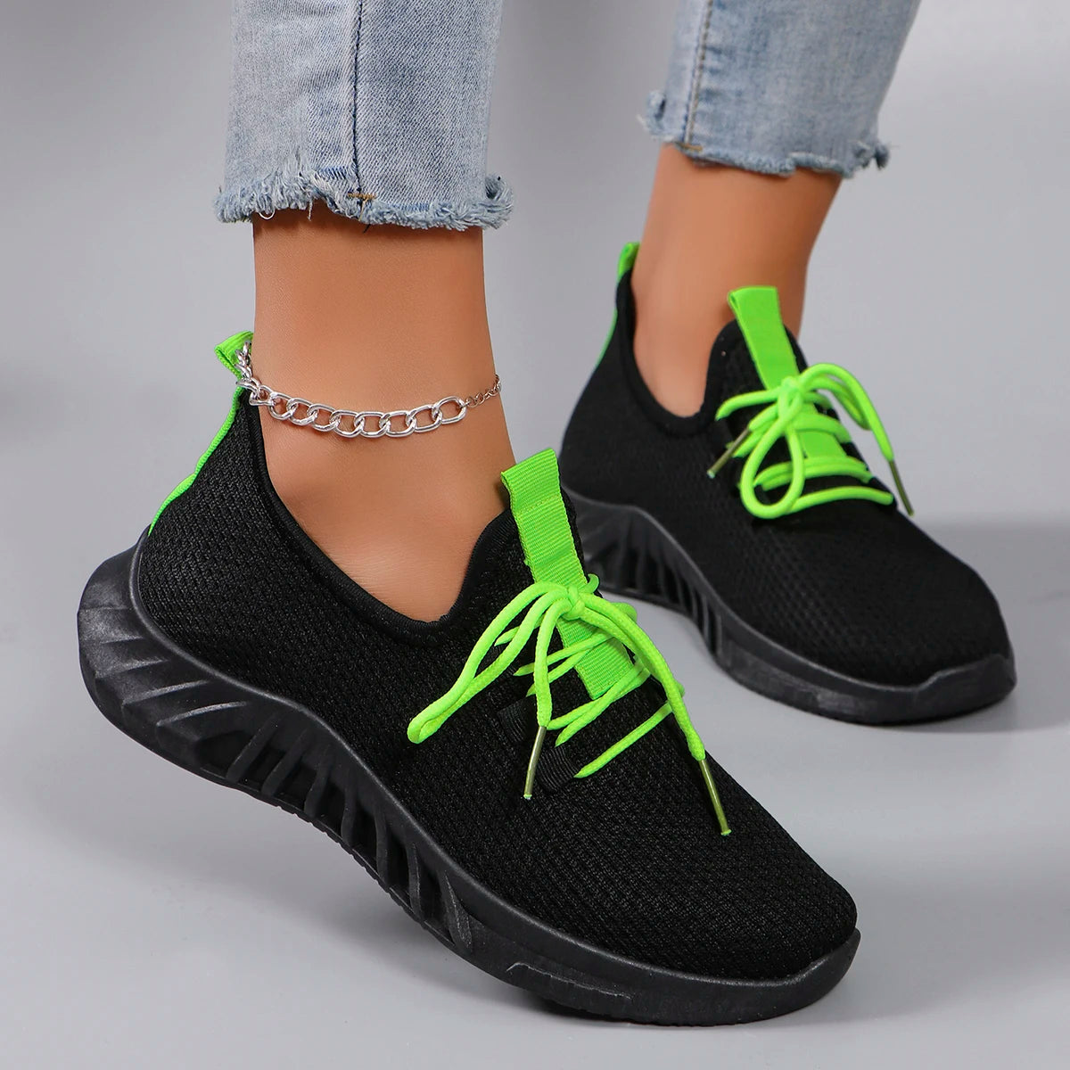 Women’s Summer Breathable Mesh Flats – Casual Sports Shoes